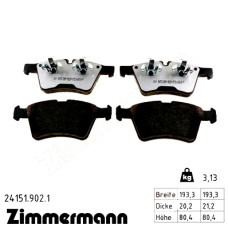 Передние тормозные колодки 241519021 Otto Zimmermann rd:z