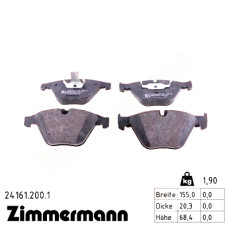 Передние тормозные колодки 241612001 Otto Zimmermann