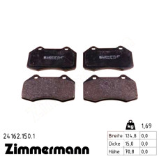 Передние тормозные колодки 241621501 Otto Zimmermann