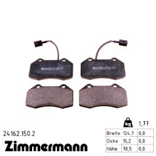 Передние тормозные колодки 241621502 Otto Zimmermann