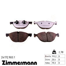 Передние тормозные колодки 241729001 Otto Zimmermann rd:z