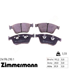 Передние тормозные колодки 241762101 Otto Zimmermann