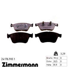 Передние тормозные колодки 241769101 Otto Zimmermann rd:z