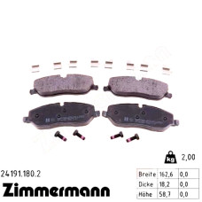 Передние тормозные колодки 241911802 Otto Zimmermann