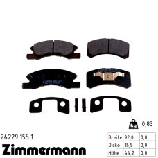 Передние тормозные колодки 242291551 Otto Zimmermann