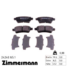 Задние тормозные колодки 242401651 Otto Zimmermann