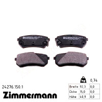 24276.150.1 Zimmermann Задние тормозные колодки на HYUNDAI i10 (PA) с двигателем 1.0