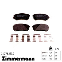 24276.150.2 Zimmermann Задние тормозные колодки на HYUNDAI i10 (PA) с двигателем 1.0