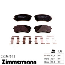24276.150.2 Zimmermann Задние тормозные колодки на HYUNDAI i10 (PA) с двигателем 1.1