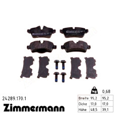 Задние тормозные колодки 242891701 Otto Zimmermann