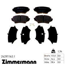 Передние тормозные колодки 242971451 Otto Zimmermann