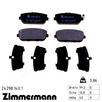 Задние тормозные колодки 242981401 Otto Zimmermann