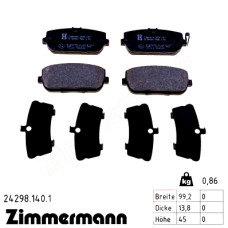 Задние тормозные колодки 242981401 Otto Zimmermann