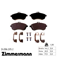 Передние тормозные колодки 243062052 Otto Zimmermann