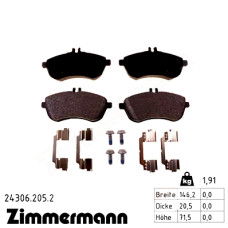 Передние тормозные колодки 243062052 Otto Zimmermann
