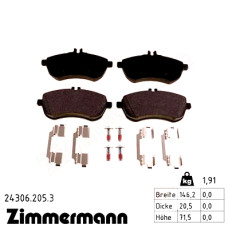 Передние тормозные колодки 243062053 Otto Zimmermann
