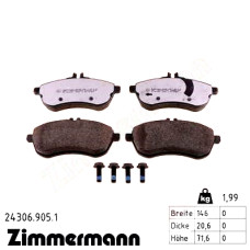 Передние тормозные колодки 243069051 Otto Zimmermann rd:z