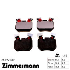 Задние тормозные колодки 243151681 Otto Zimmermann
