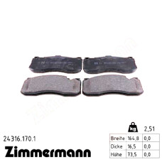 Передние тормозные колодки 243161701 Otto Zimmermann