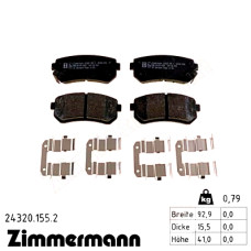 24320.155.2 Zimmermann Задние тормозные колодки на HYUNDAI ix20 (JC) с двигателем 1.6 CRDI