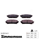 Задние тормозные колодки 243311401 Otto Zimmermann