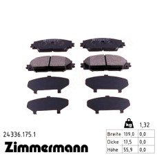 Передние тормозные колодки 243361751 Otto Zimmermann