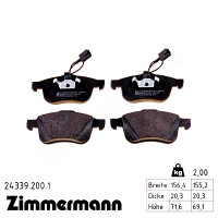 Передние тормозные колодки 243392001 Otto Zimmermann
