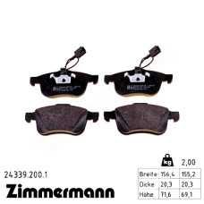 Передние тормозные колодки 243392001 Otto Zimmermann
