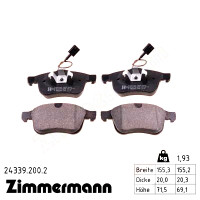 Передние тормозные колодки 243392002 Otto Zimmermann