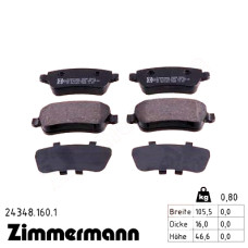 Задние тормозные колодки 243481601 Otto Zimmermann