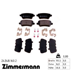 Задние тормозные колодки 243481602 Otto Zimmermann