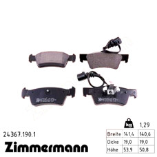 Задние тормозные колодки 243671901 Otto Zimmermann