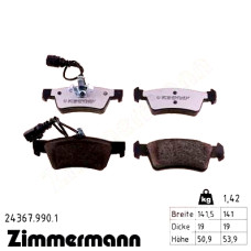 Задние тормозные колодки 243679901 Otto Zimmermann rd:z