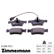Задние тормозные колодки 243681902 Otto Zimmermann
