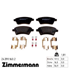 Передние тормозные колодки 243911602 Otto Zimmermann