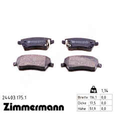 Передние тормозные колодки 244031751 Otto Zimmermann