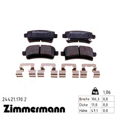 Задние тормозные колодки 244211702 Otto Zimmermann