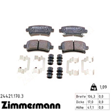 Задние тормозные колодки 244211703 Otto Zimmermann