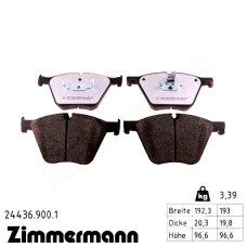Передние тормозные колодки 244369001 Otto Zimmermann rd:z