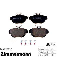 Задние тормозные колодки 244621671 Otto Zimmermann