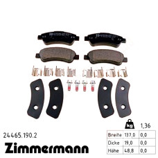 Задние тормозные колодки 244651902 Otto Zimmermann