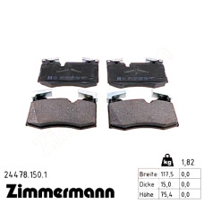 Передние тормозные колодки 244781501 Otto Zimmermann