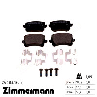 Задние тормозные колодки 244831702 Otto Zimmermann