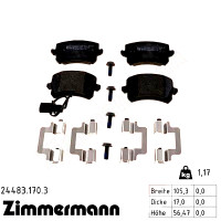 Задние тормозные колодки 244831703 Otto Zimmermann
