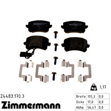Задние тормозные колодки 244831703 Otto Zimmermann