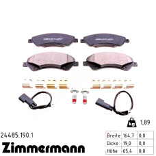 Передние тормозные колодки 244851901 Otto Zimmermann