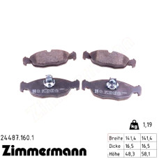 Задние тормозные колодки 244871601 Otto Zimmermann