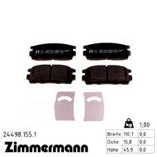 Задние тормозные колодки 244981551 Otto Zimmermann