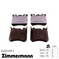 Передние тормозные колодки 245249951 Otto Zimmermann rd:z