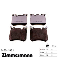 Передние тормозные колодки 245249951 Otto Zimmermann rd:z